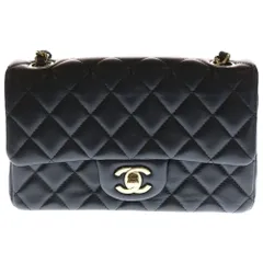 CHANEL (シャネル) ミニマトラッセ20 ココマーク ターンロック ラムスキン レザー Sフラップ シングル チェーン ショルダーバッグ ゴールド金具 ブラック