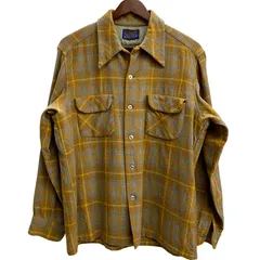 ペンドルトン PENDLETON 70's ボードシャツ ウールチェックシャツ USA製 長袖シャツ イエロー Lサイズ 201MT-5099 VB