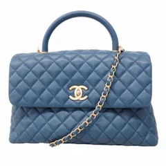 シャネル(Chanel) シャネル ハンドバッグ マトラッセ キャビアスキン ブルー シャンパン 2wayバッグレディース