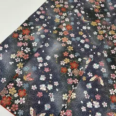 小紋 化繊 膨れ織 素敵な染めの花 蝶 袷 着物 MK-3177