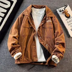 コーデュロイジャケット メンズ カップル対応 ワーク風 ゆったり 秋 カジュアル アウター M260119-9