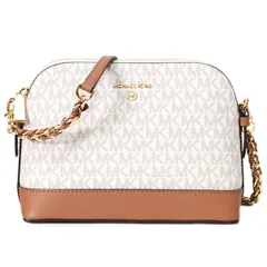 マイケルコース バッグ MICHAEL KORS レザー ジェット セット チェーン ミディアム ドーム 2WAY クラッチ クロスボディ 斜めがけ ショルダーバッグ バニラ 32T1GT9C3B
