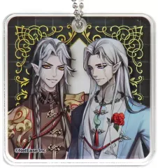 【中古】キーホルダー 白黒無常(謝必安＆范無咎/宝石モチーフ) 「Identity V 第五人格 常設カフェ(Academy Cafe) VALENTINE＆WHITE DAY Jewelry Party in SWEETS PARADISE 第3弾 トレーデ