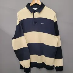 カバーナット ストライプ ラグビー Tシャツ ネイビー/ベージュ