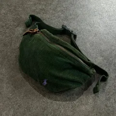 POLO RALPH LAUREN CORDUROY CROSS BODY BAG ポロラルフローレン コーデュロイ ボディバッグ ウエストポーチ ワンポイント刺繍 グリーン系 小物 男女兼用