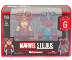 【中古】トレーディングフィギュア BE＠RBRICK-ベアブリック- 100% 2体セット(ボールチェーン付き) G.スカーレット・ウィッチ＆ヴィジョン 「Happyくじ BE＠RBRICK MARVEL STUDIOS」 ペアボックス賞