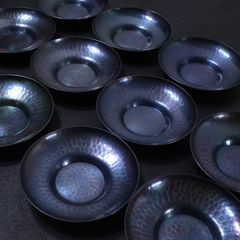 喜重堂 紫銅色 鎚目打 茶托 5客セット 共箱入 - メルカリ