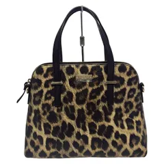Kate spade(ケイトスペード) ハンドバッグ美品  - PXRU4470 ベージュ×黒×ダークブラウン 豹柄 レザー