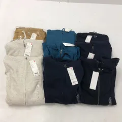 02w21292 ユニクロ UNIQLO +J  スウェットフルジップパーカー 9点セット L  メンズ  ネイビー/ブルー/イエロー/ナチュラル　タグつき  パーカー  【中古品】