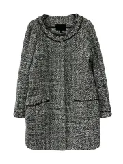 L UNIQLO ユニクロ ウール混 ツイードコートジャケット