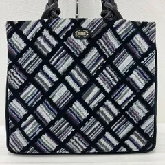 Y8462　FEILER フェイラー　トートバッグ　ハンドバッグ　シュニール織り　ブラック　黒　パープル　紫　レディース　シンプル　きれいめ　上品