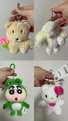 クレヨンしんちゃん ハローキティなど ぬいぐるみキーホルダー (4個まとめ売り)