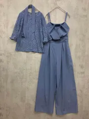 DRESS+ ドレスプラス dsz0006 レースブラウス ジャンプスーツ 結婚式二次会 ドレス ワンピース sizeS/ブルー ■■ レディース