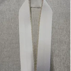 パール付重ね衿  白　パール　ポリエステルちりめん