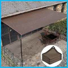 コーヒー色 (3x5m 日除けもしも両立 フェンス 庭 カーテン バルコニー 高密度ポリエチレン 取り付けも簡単 UVカット シェード シェード オのサムネイル
