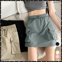 カーゴスカート ハイウエストミニスカート ワークスカート レディース インナーパンツ付き カーゴミニスカート Aライン おしゃれ タイトス