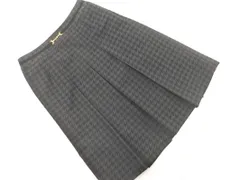 COMME CA ISM コムサイズム 千鳥柄 タック Aライン 台形 スカート sizeL/グレー ■■ レディース