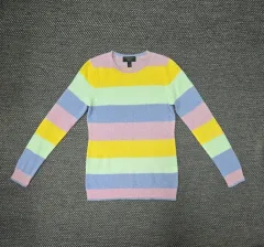 チャータークラブ カシミア100%ニット ストライプ パータン ニットTシャツ