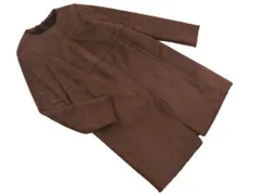 GALLARDAGALANTE ガリャルダガランテ フェイクムートン ノーカラー コート sizeF/茶 ◇■ レディース