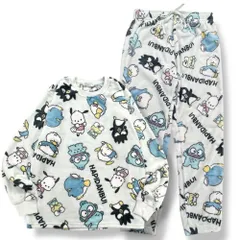はぴだんぶい 総柄 もこふわ 上下セット プリント ボアフリース ルームウェア パジャマ サンリオ hv1654-141