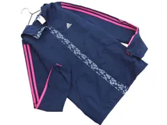 adidas アディダス フーディー ジップアップ トラック ジャケット sizeL/紺 ◇■ レディース