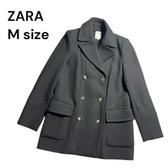 【美品】ZARA ダブルブレストコート ナポレオンジャケット　Mサイズ　黒