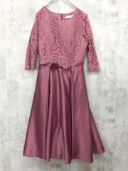 美品 Lace Ladies レースレディース 切り替えワンピース Aライン 結婚式二次会 ドレス ワンピース sizeS/パープル ■■ レディース