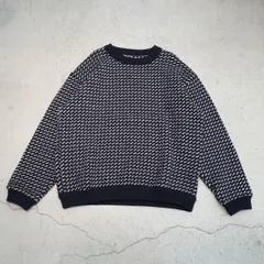 名作 80S L.L.Bean LLBean エルエルビーン バーズアイ柄 ウール ニット セーター MADE IN NORWAY 紺黒 サイズXL 81Q♪