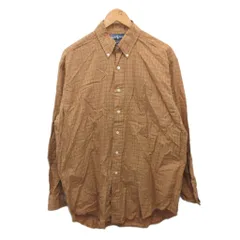 ラルフローレン RALPH LAUREN ボタンダウンシャツ BDシャツ チェック 長袖 茶 ブラウン M