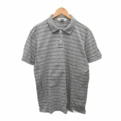 バナナリパブリック BANANA REPUBLIC ポロシャツ ボーダー 半袖 グレー L