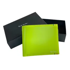 Paul Smith ポールスミス　ハイライトステッチ 2つ折り財布　ライトグリーン　牛革　553410 キングラム[68]