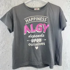 ALGY アルジー Tシャツ トップス 半袖 レディース 丸首 ブラック 装飾リボン Mサイズ□〇