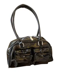 [ＫＳＬＡＴ] リボン付き 大容量 バッグ ファッション ショルダーバッグ ハンドバッグ 手持ちバッグ ダブルポケット PUレザー 脇の下バッグ 肩掛けバッグ ソリッドカラー 旅行 Y2k スクールバッグ 可愛い