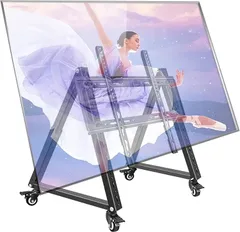 NODIBRO 卓上テレビスタンド お年寄りの贈り物 ロータイプ 壁寄せ キャスター付き 32-70インチ LED液晶テレビ対応 角度調節可能 移動式三角台 移動式 自立型 TVスタンド VESAは100*100から400*400mm 業務用 展示用 会社用