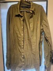 ポロ ラルフローレン シャツ カーキ ミリタリーカラー L