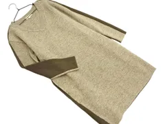 EPOCA THE SHOP エポカザショップ ウール混 Vネック ニット ワンピース size40/カーキ ◇■ レディース