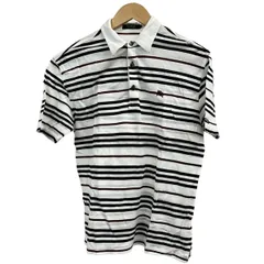 Burberry Black Label(バーバリーブラックレーベル) 半袖ポロシャツ サイズ3 L メンズ - 白×黒×ボルドー ボーダー