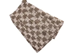 axes femme アクシーズファム チェック 花柄 ジャガード ラップ クロップド パンツ sizeS/茶 ◇■ レディース