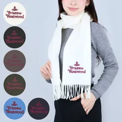 ヴィヴィアンウエストウッド VIVIENNE WESTWOOD マフラー ウールマフラー ユニセックス EMBROIDERED LOGO SACRF ロゴマフラー 25-81030007 W00Q7-AAB【お取り寄せ】