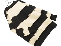 DOUBLE STANDARD CLOTHING ダブルスタンダードクロージング ボーダー ニット セーター sizeF/アイボリーｘ黒 ◇■ レディース