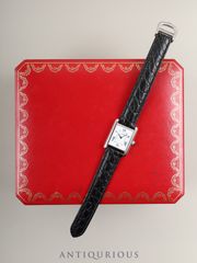 カルティエ マストタンク MM W1014054 / 2416 クォーツ Cal.057 SV925 革 純正Dバックル（SS） ホワイト飛びローマンCC文字盤（SWISS MADE表記） 箱 オーバーホール済み