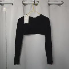 新品/ZARA ザラ/クロップド長袖ニット/スリムフィット レディース XS44 オススメ