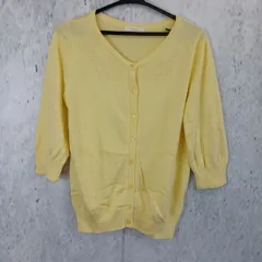 T'e chichi テチチ 七分袖 刺しゅう入りカーディガン レディース イエロー Mサイズ 〇□