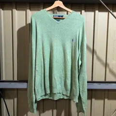 1525 Polo by Ralph Lauren セーター グリーン  XXL ポロバイラルフローレン ニット コットン ワンポイント 刺繍ロゴ ポロポニー 古着卸 アメリカ仕入