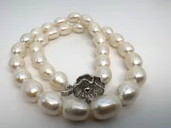 淡水パール ネックレス ライス形 約8.3mm SV刻印 カジュアル フォーマル　p4