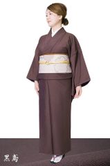 訪問着 えんじ色 色無地 着物4点フルセット（帯、帯締め、帯揚げ選べ