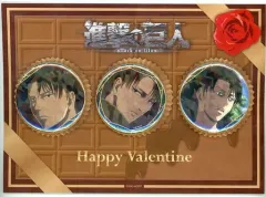 【中古】バッジ・ピンズ リヴァイ・アッカーマン 缶バッジ3種セット(バレンタインver.) 「進撃の巨人 ～Favorite series～」