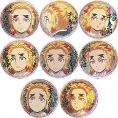 【中古】バッジ・ピンズ 全8種セット 「鬼滅の刃 無限列車編・遊郭編 キャラクター絵巻カフェ in ufotable Cafe×マチ★アソビCAFE 第二期 44mmくじ引き缶バッジ(煉獄千寿郎)」