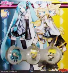 【中古】キーホルダー・マスコット(キャラクター) こちょっとコレクションEX 初音ミク(ウインクVer.)＆鏡音リン・レンセット イベント限定品 カプセル付キーホルダー