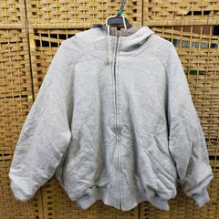 E05-20260119-16 Nice Claup ジップアップパーカー フーディジャケット リバーシブル　 ロゴ刺繍　 グレー ミリタリー